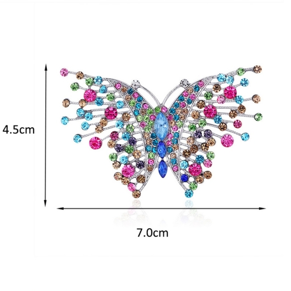 Rhinestone Butterfly Brooch pin - Picture 2 of 4